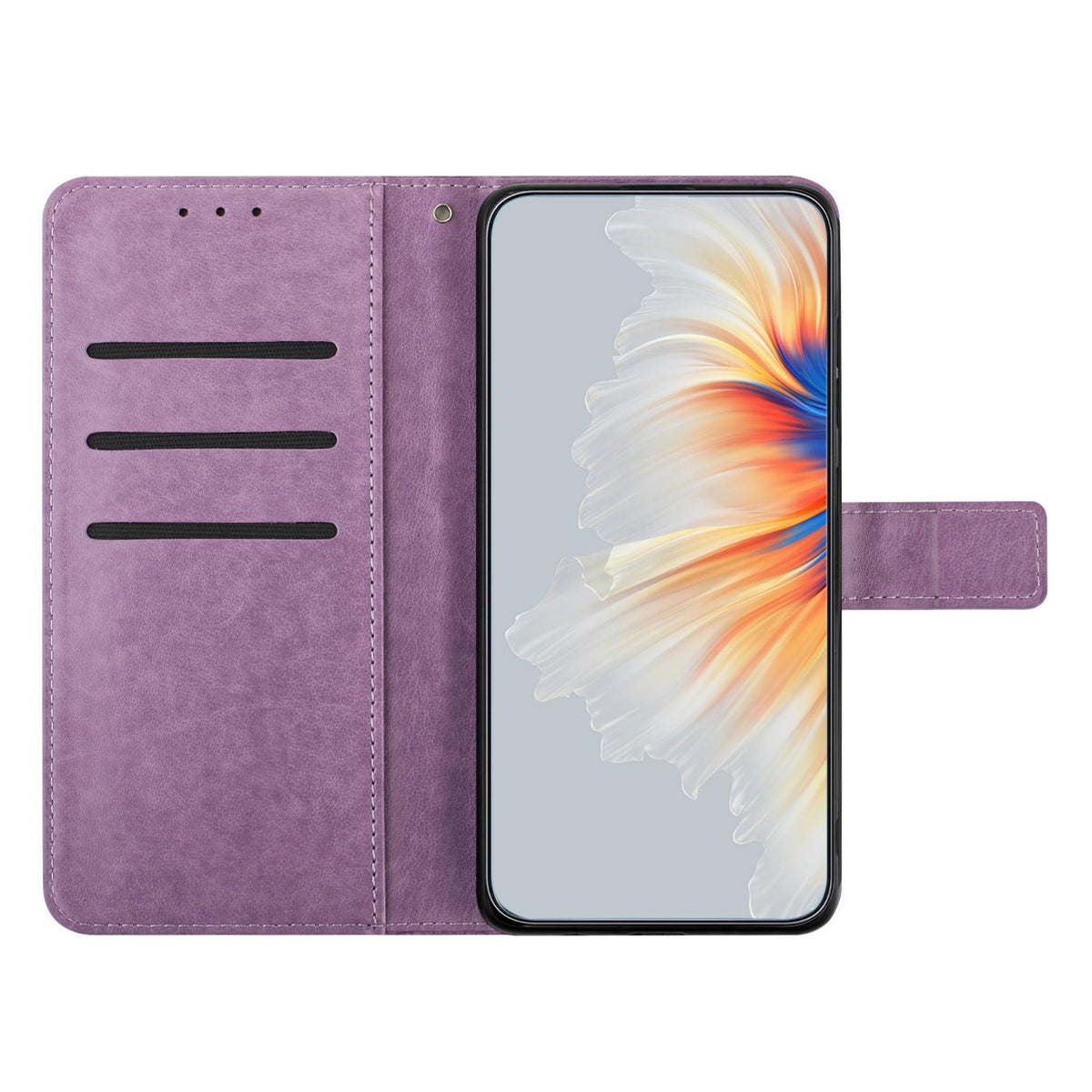 For iPhone 18 Pro Flower Embossed Leather Phone Case - Purple - EDA007080811B