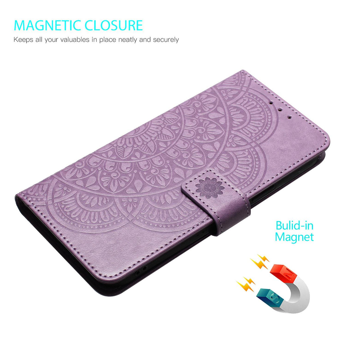 For iPhone 18 Pro Flower Embossed Leather Phone Case - Purple - EDA007080811B