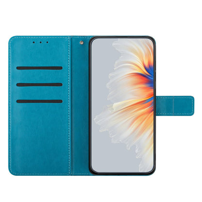 For iPhone 18 Pro Flower Embossed Leather Phone Case - Blue - EDA007080811C