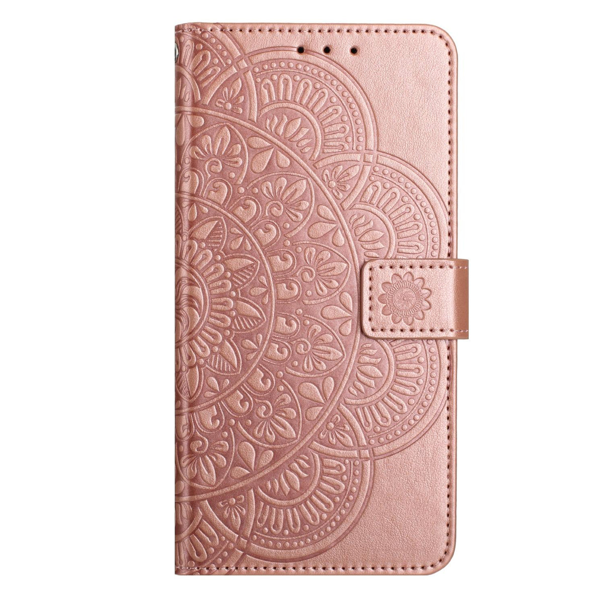 For iPhone 18 Pro Flower Embossed Leather Phone Case - Rose Gold - EDA007080811E