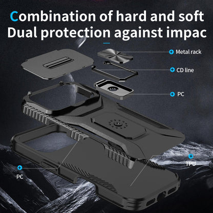 For iPhone 18 Pro Max Sliding Camshield Holder Phone Case - Black - EDA007085313D