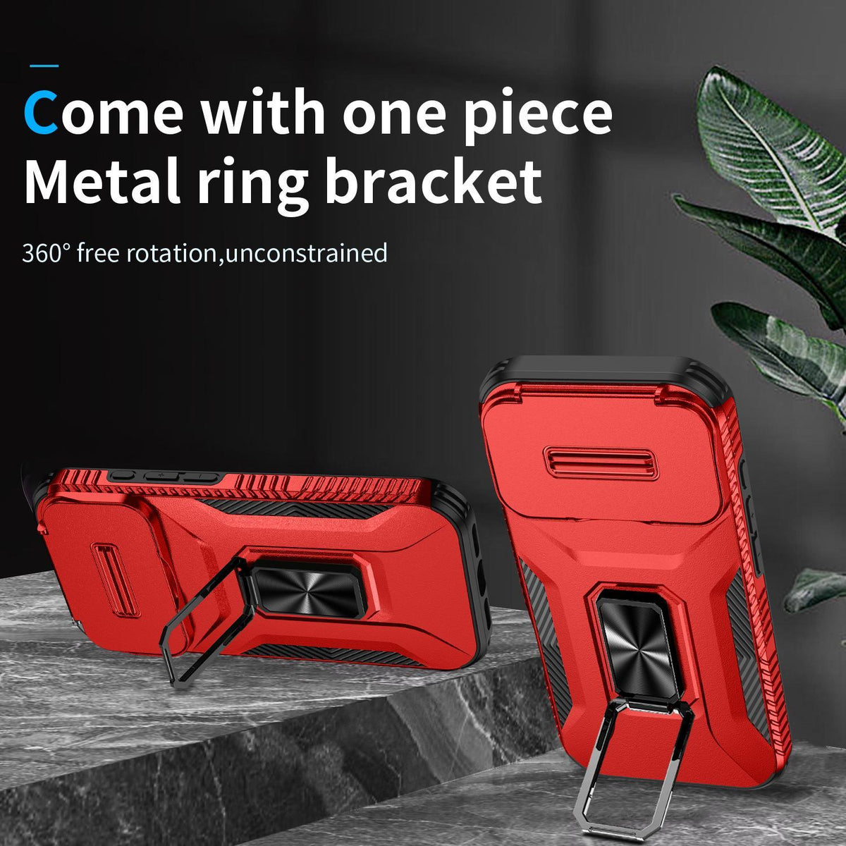 For iPhone 18 Pro Max Sliding Camshield Holder Phone Case - Red - EDA007085313E