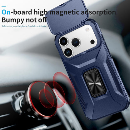For iPhone 18 Pro Max Sliding Camshield Holder Phone Case - Blue - EDA007085313G