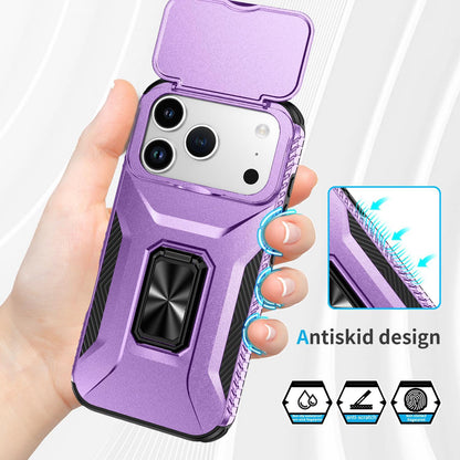 For iPhone 18 Pro Max Sliding Camshield Holder Phone Case - Purple - EDA007085313H