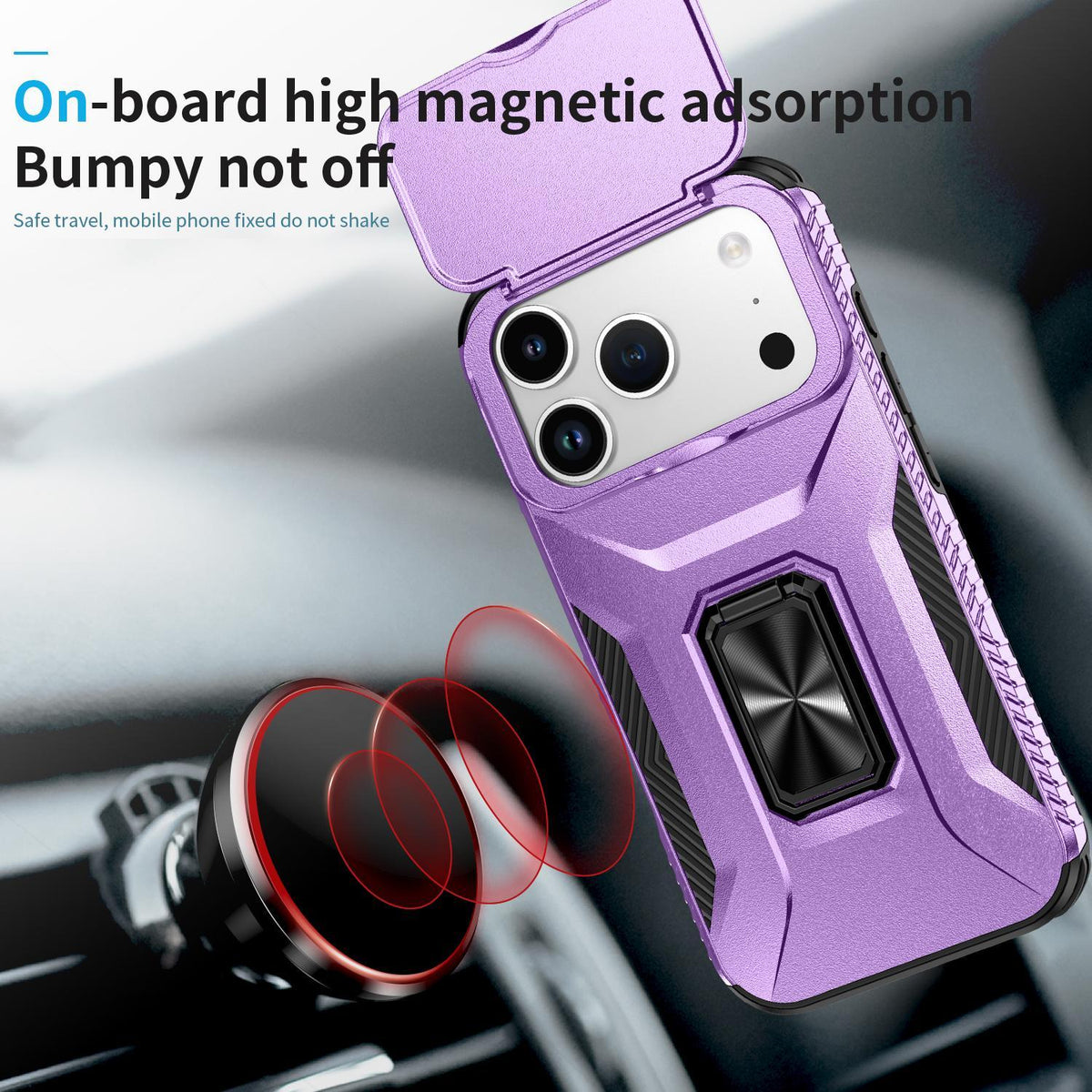 For iPhone 18 Pro Max Sliding Camshield Holder Phone Case - Purple - EDA007085313H