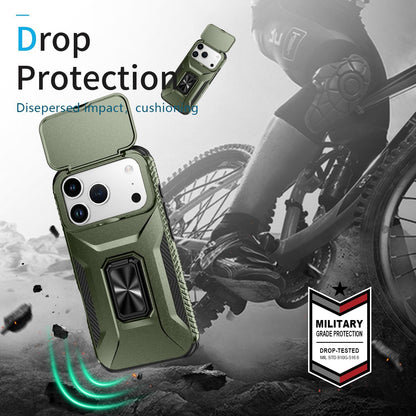 For iPhone 18 Pro Sliding Camshield Holder Phone Case - Alpine Green - EDA007085314A