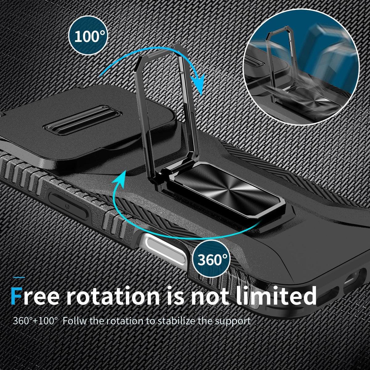 For iPhone 18 Pro Sliding Camshield Holder Phone Case - Black - EDA007085314D