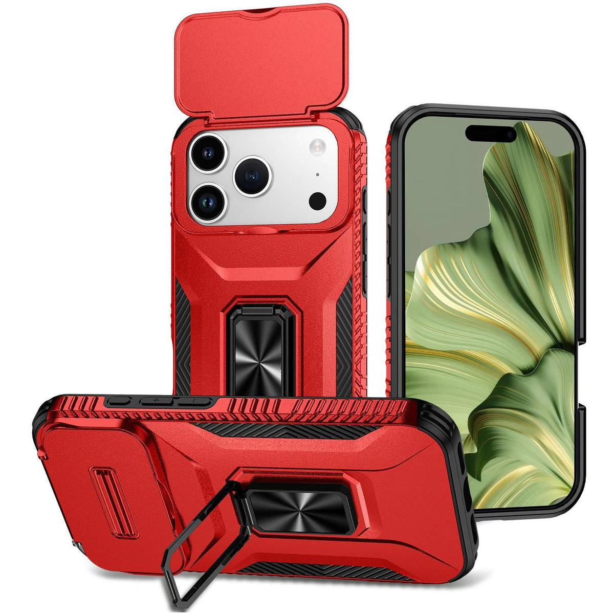 For iPhone 18 Pro Sliding Camshield Holder Phone Case - Red - EDA007085314E