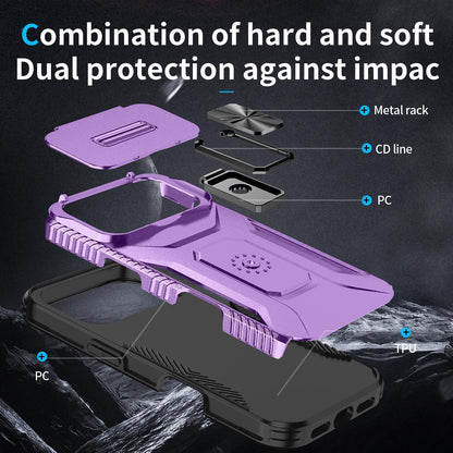 For iPhone 18 Pro Sliding Camshield Holder Phone Case - Purple - EDA007085314H