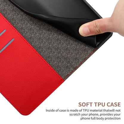 For Redmi Note 17 4G Global 169.7mm Rhombic Grid Texture Leather Phone Case - Red - EDA007086319B