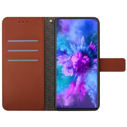 For Redmi Note 17 4G Global 169.7mm Rhombic Grid Texture Leather Phone Case - Brown - EDA007086319D