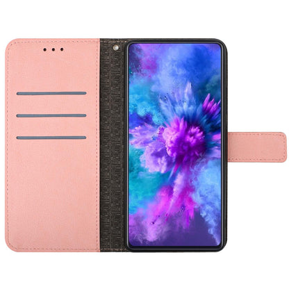 For Redmi Note 17 4G Global 169.7mm Rhombic Grid Texture Leather Phone Case - Pink - EDA007086319F