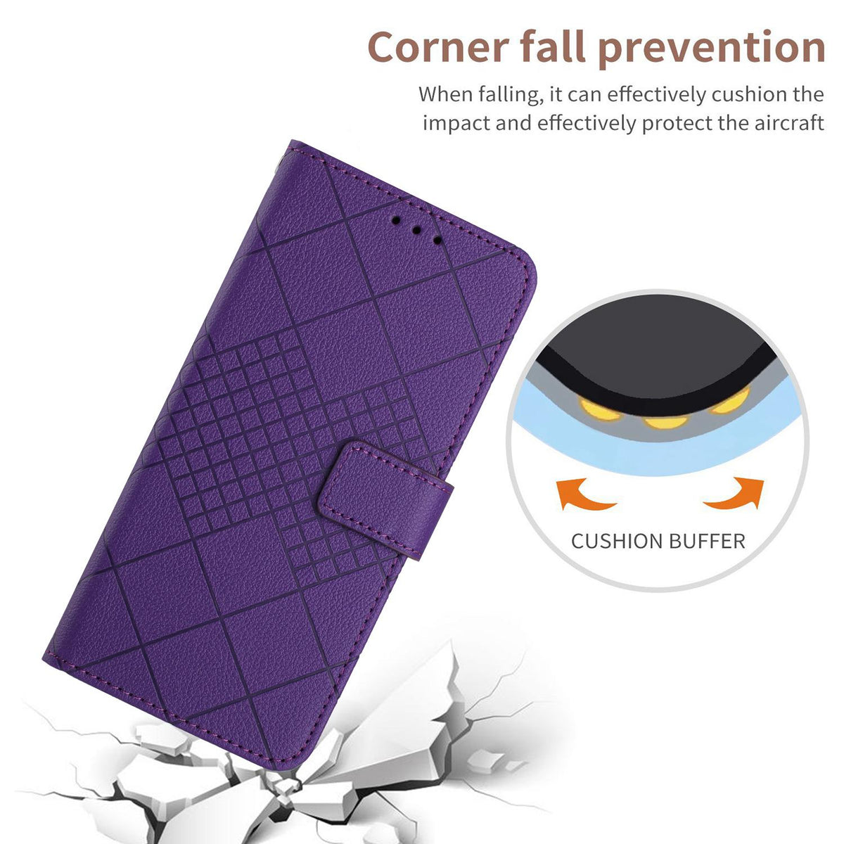 For Redmi Note 17 Pro 5G Global 163.5mm Rhombic Grid Texture Leather Phone Case - Purple - EDA007086321A