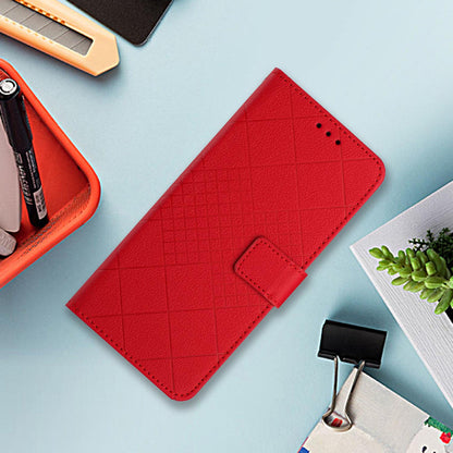 For Redmi Note 17 Pro 5G Global 163.5mm Rhombic Grid Texture Leather Phone Case - Red - EDA007086321B