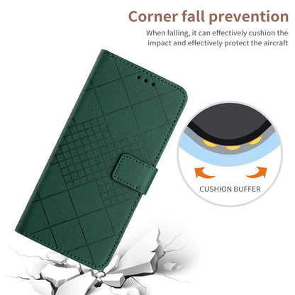 For Redmi Note 17 Pro 5G Global 163.5mm Rhombic Grid Texture Leather Phone Case - Green - EDA007086321C