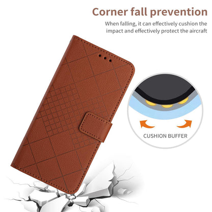 For Redmi Note 17 Pro 5G Global 163.5mm Rhombic Grid Texture Leather Phone Case - Brown - EDA007086321D