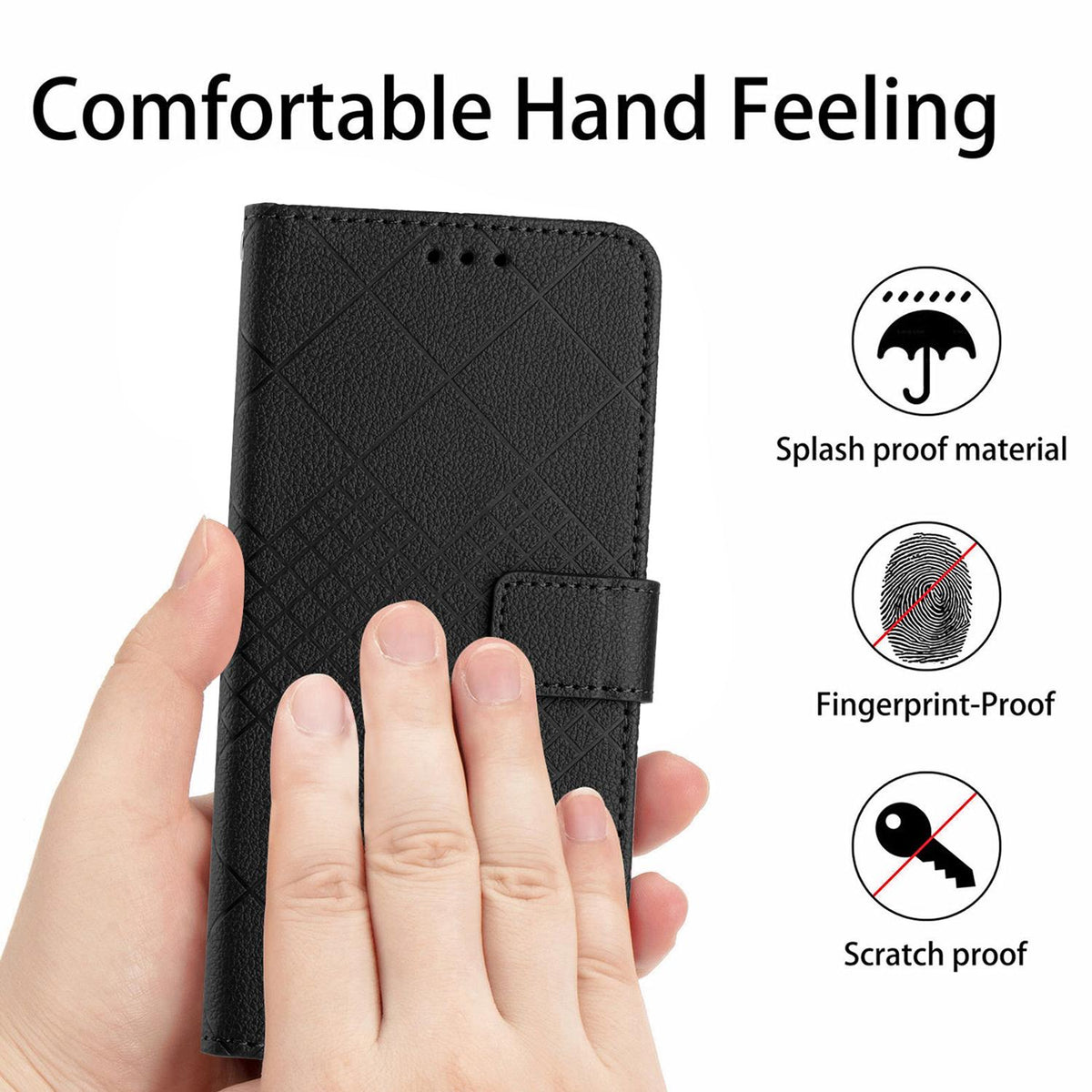 For Redmi Note 17 Pro 5G Global 163.5mm Rhombic Grid Texture Leather Phone Case - Black - EDA007086321E