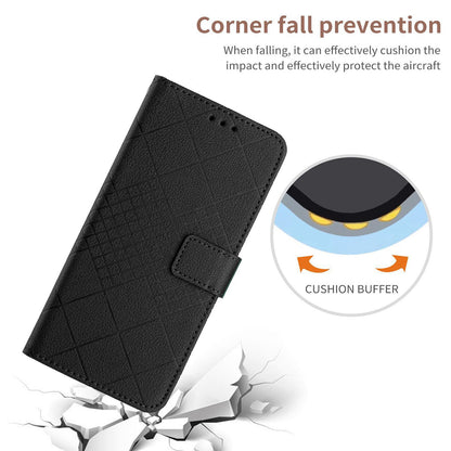 For Redmi Note 17 Pro 5G Global 163.5mm Rhombic Grid Texture Leather Phone Case - Black - EDA007086321E