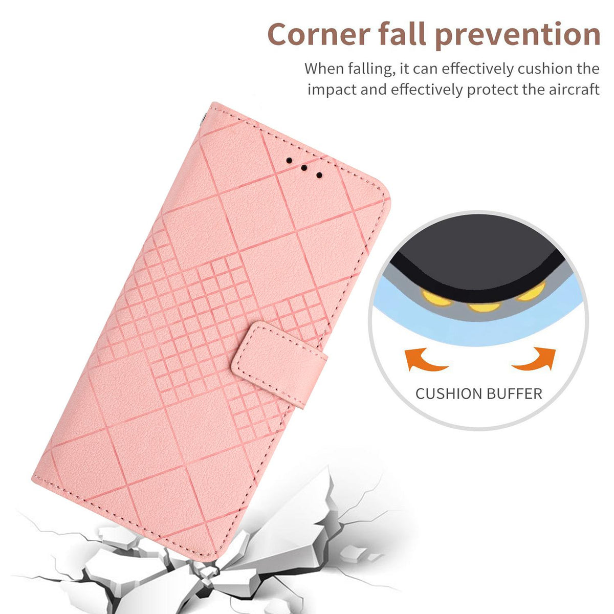 For Redmi Note 17 Pro 5G Global 163.5mm Rhombic Grid Texture Leather Phone Case - Pink - EDA007086321F