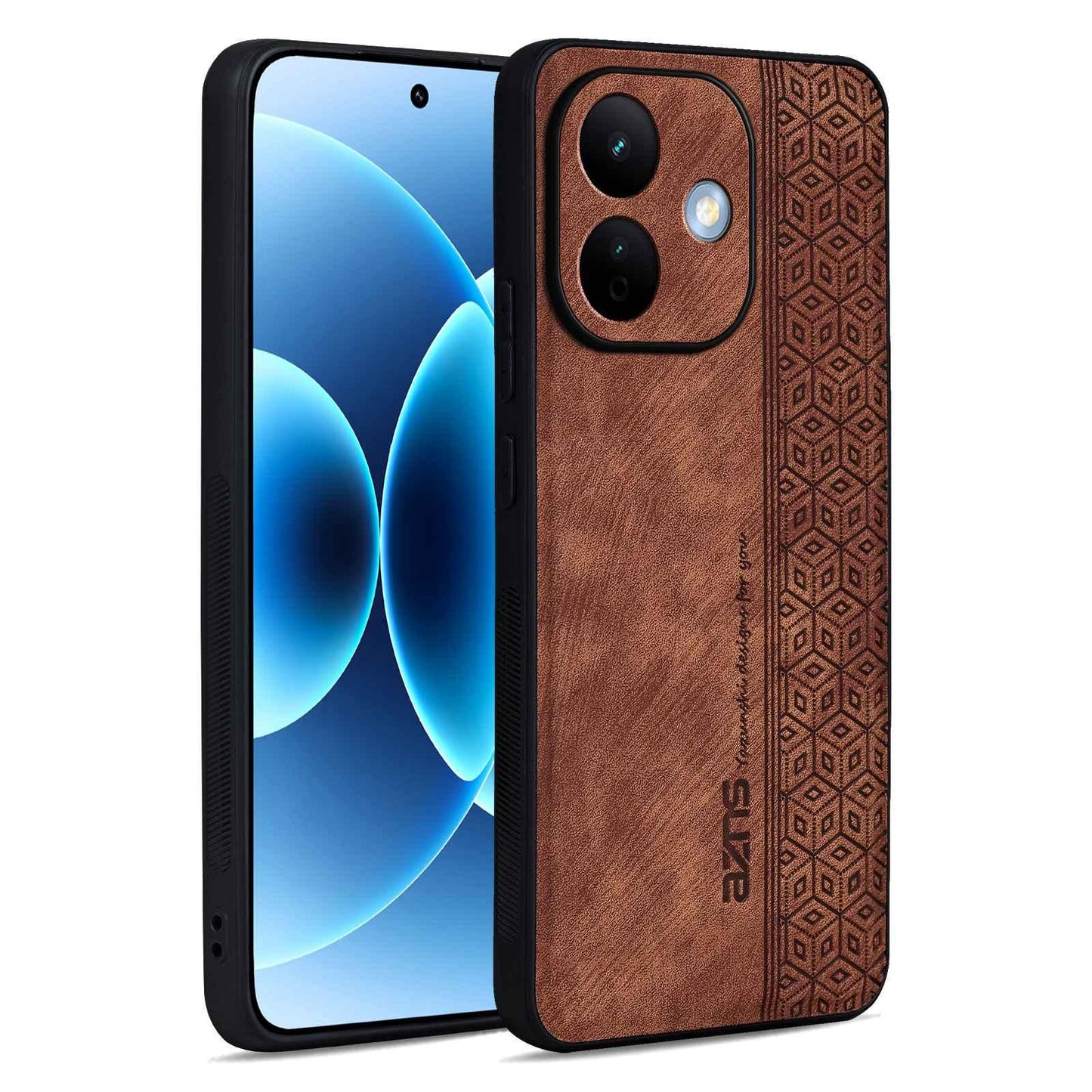 For Redmi Note 17 5G/4G Global 171mm AZNS 3D Embossed Skin Feel Phone Case(Brown)