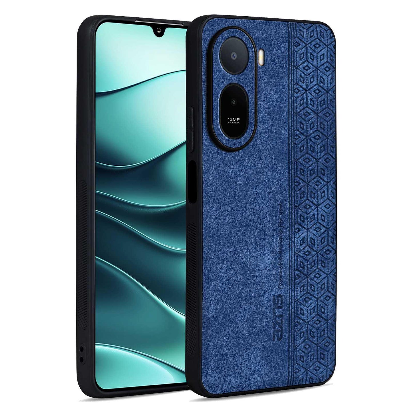 For Redmi A7 Pro 4G/5G 171mm AZNS 3D Embossed Skin Feel Phone Case(Sapphire Blue)