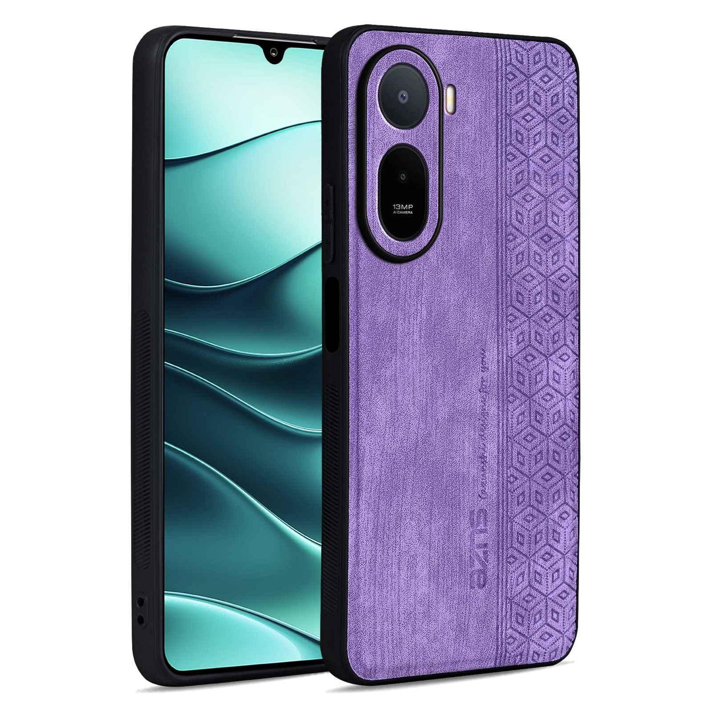 For Redmi A7 Pro 4G/5G 171mm AZNS 3D Embossed Skin Feel Phone Case(Purple)