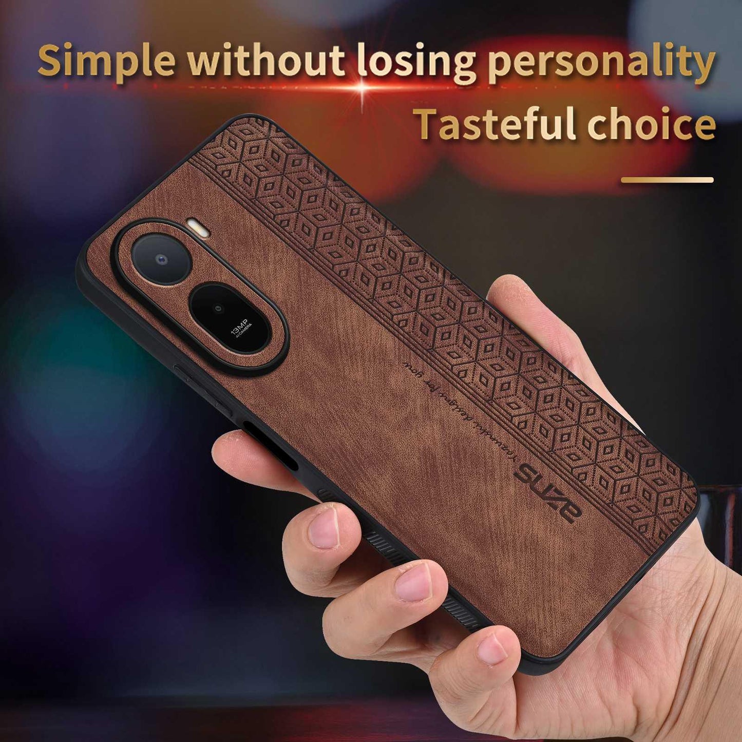 For Redmi A7 Pro 4G/5G 171mm AZNS 3D Embossed Skin Feel Phone Case(Purple)