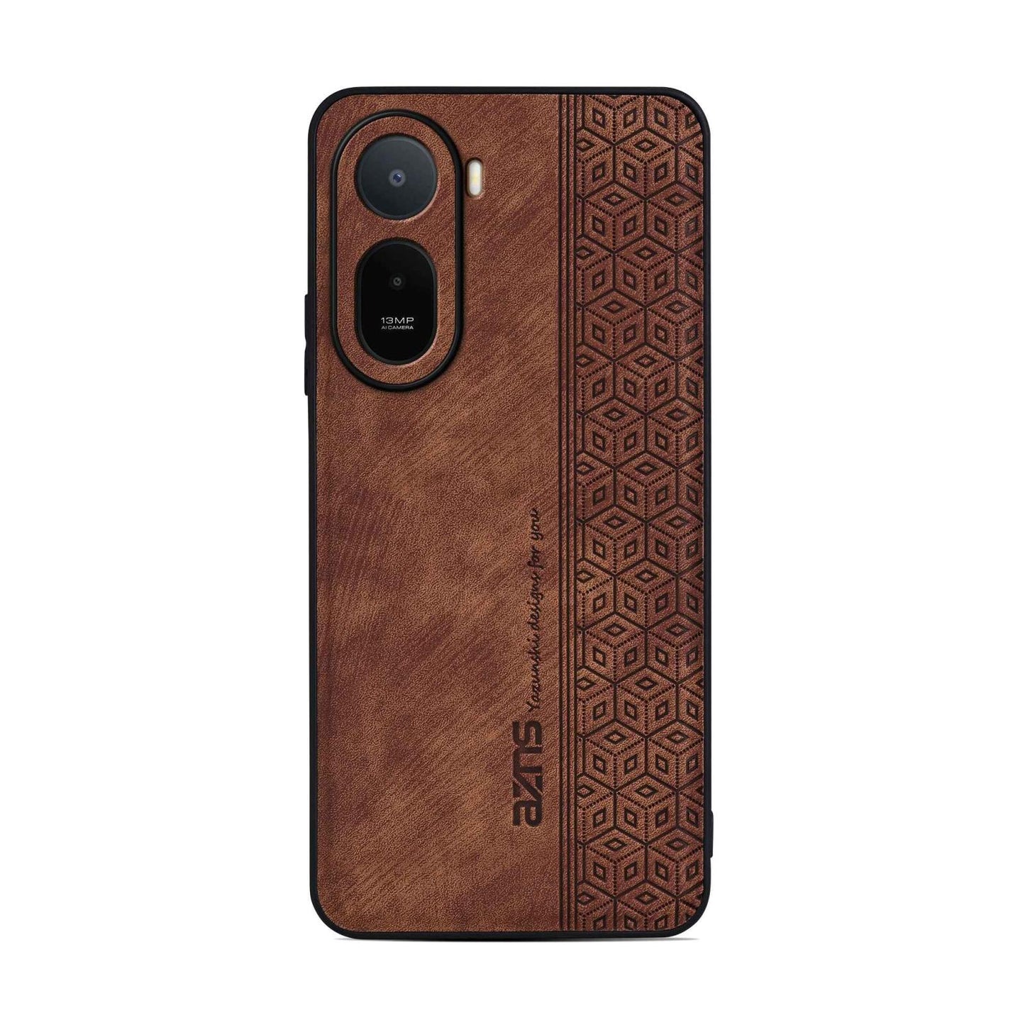 For Redmi A7 Pro 4G/5G 171mm AZNS 3D Embossed Skin Feel Phone Case(Brown)
