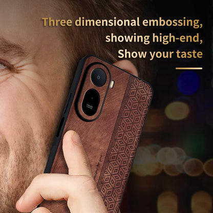For Redmi A7 Pro 4G/5G 171mm AZNS 3D Embossed Skin Feel Phone Case(Brown)