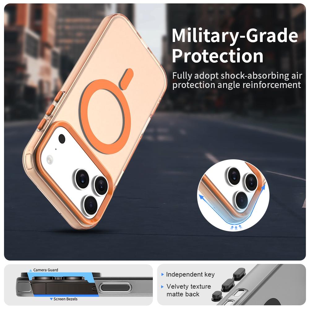 For iPhone 18 Pro Max Candy Magsafe PC Hybrid TPU Phone Case - Orange - EDA007087729B