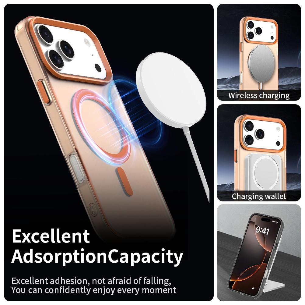 For iPhone 18 Pro Max Candy Magsafe PC Hybrid TPU Phone Case - Orange - EDA007087729B