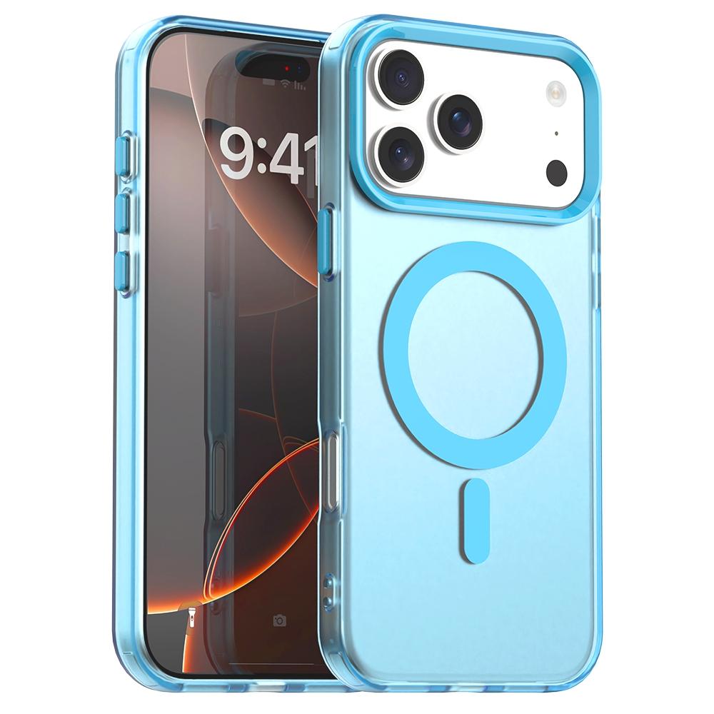 For iPhone 18 Pro Max Candy Magsafe PC Hybrid TPU Phone Case - Blue - EDA007087729E