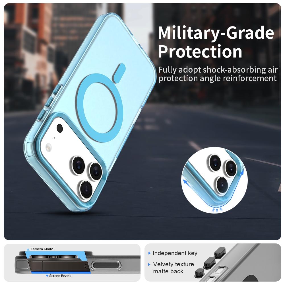 For iPhone 18 Pro Max Candy Magsafe PC Hybrid TPU Phone Case - Blue - EDA007087729E