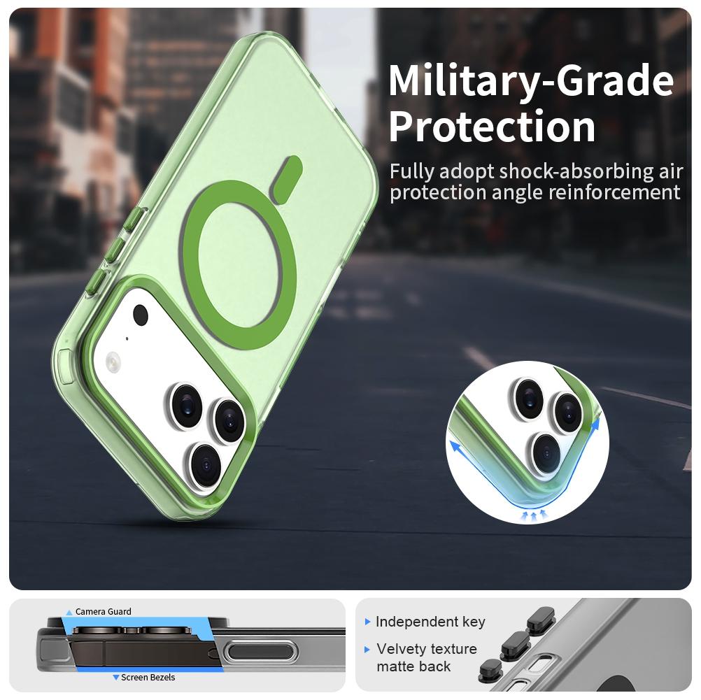 For iPhone 18 Pro Max Candy Magsafe PC Hybrid TPU Phone Case - Green - EDA007087729F