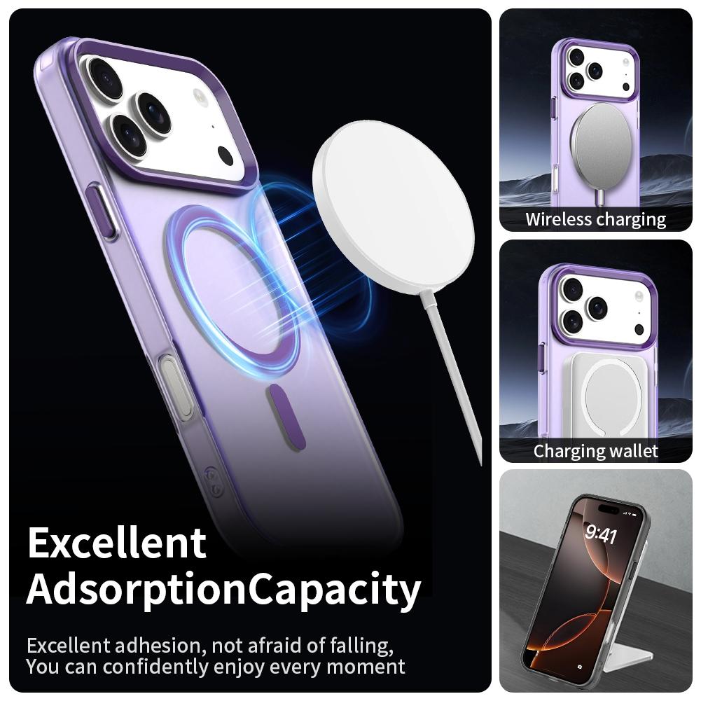 For iPhone 18 Pro Max Candy Magsafe PC Hybrid TPU Phone Case - Purple - EDA007087729G
