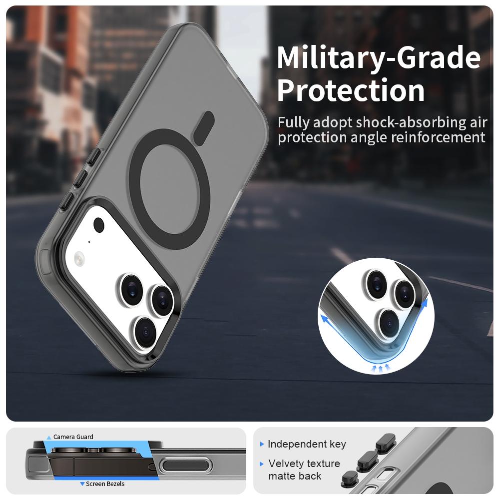 For iPhone 18 Pro Candy Magsafe PC Hybrid TPU Phone Case - Black - EDA007087730C