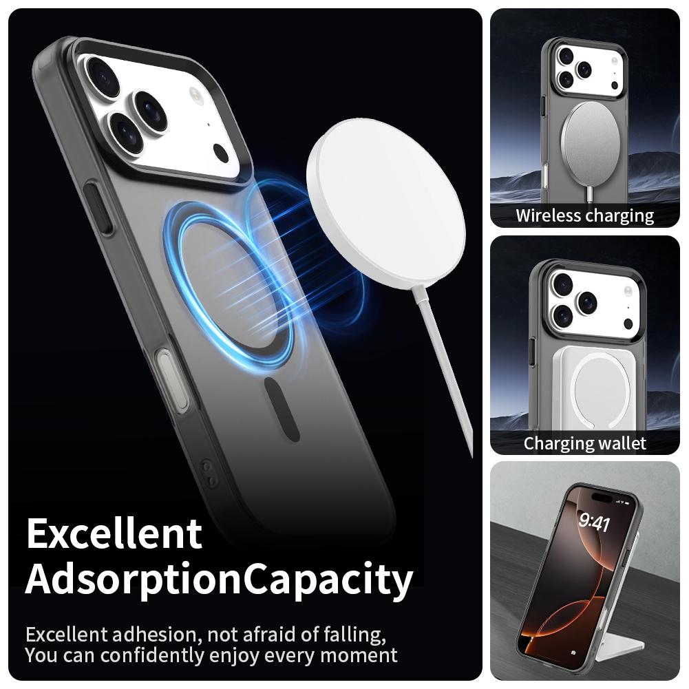 For iPhone 18 Pro Candy Magsafe PC Hybrid TPU Phone Case - Black - EDA007087730C