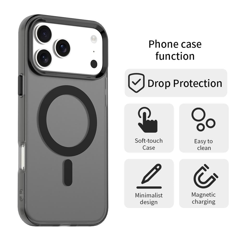 For iPhone 18 Pro Candy Magsafe PC Hybrid TPU Phone Case - Black - EDA007087730C