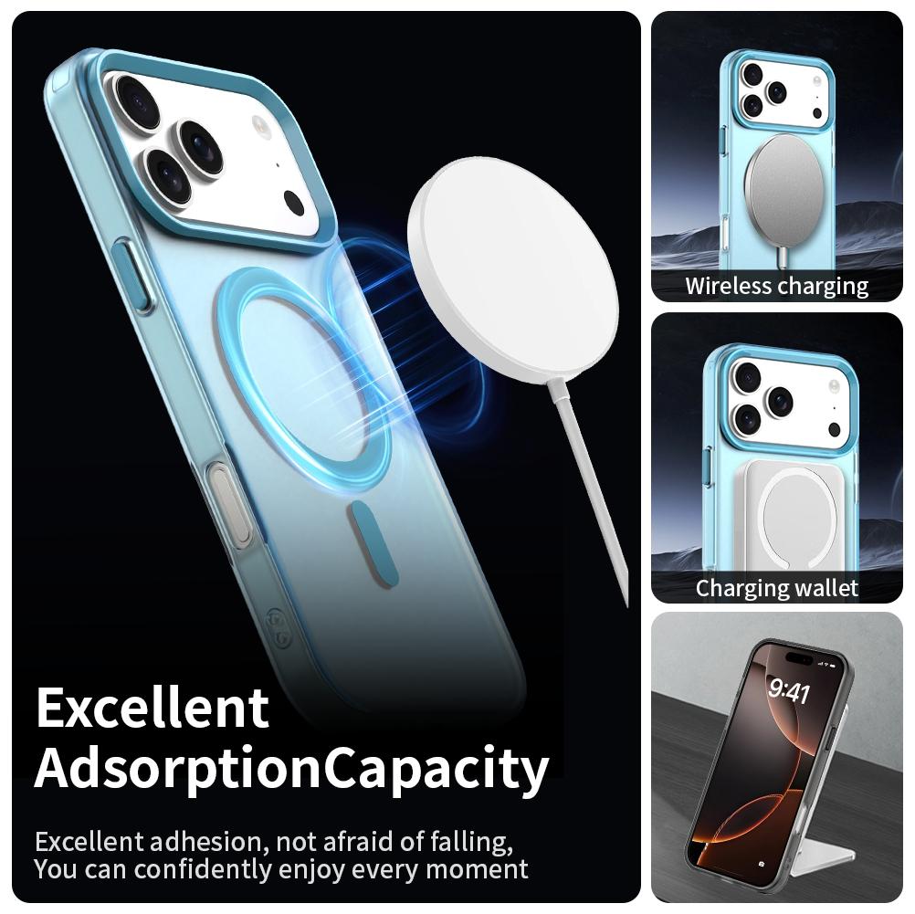 For iPhone 18 Pro Candy Magsafe PC Hybrid TPU Phone Case - Blue - EDA007087730E