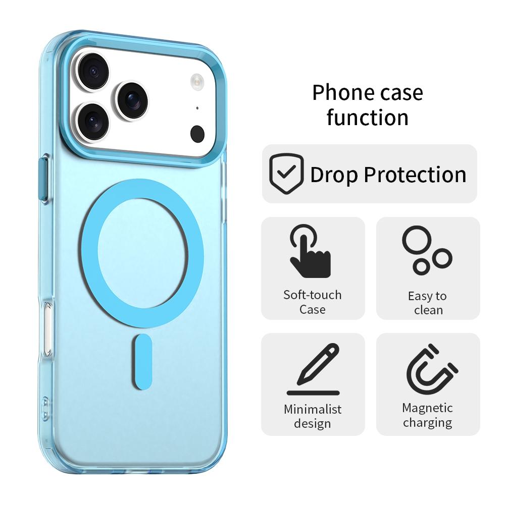 For iPhone 18 Pro Candy Magsafe PC Hybrid TPU Phone Case - Blue - EDA007087730E