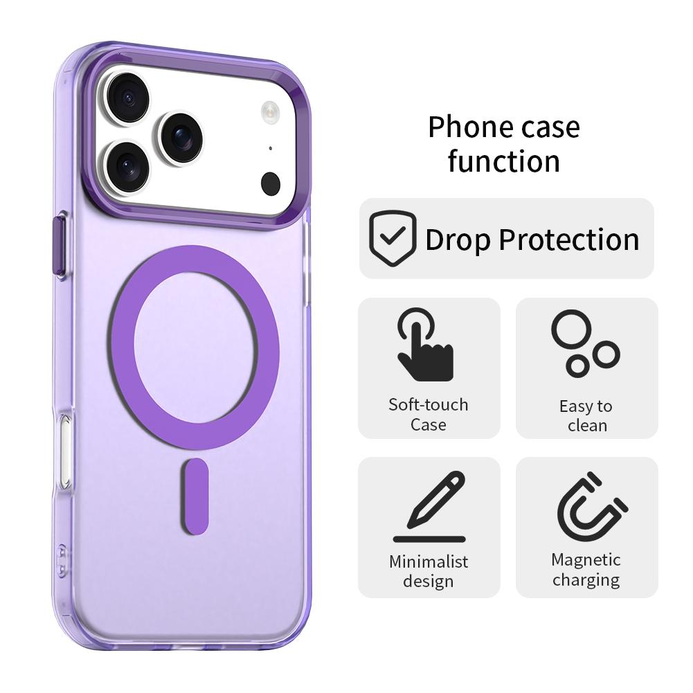 For iPhone 18 Pro Candy Magsafe PC Hybrid TPU Phone Case - Purple - EDA007087730G