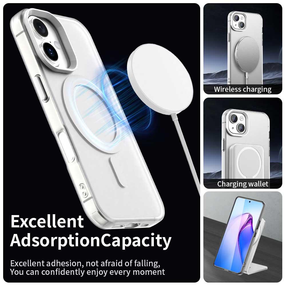 For iPhone 18 Candy Magsafe PC Hybrid TPU Phone Case - White - EDA007087731A