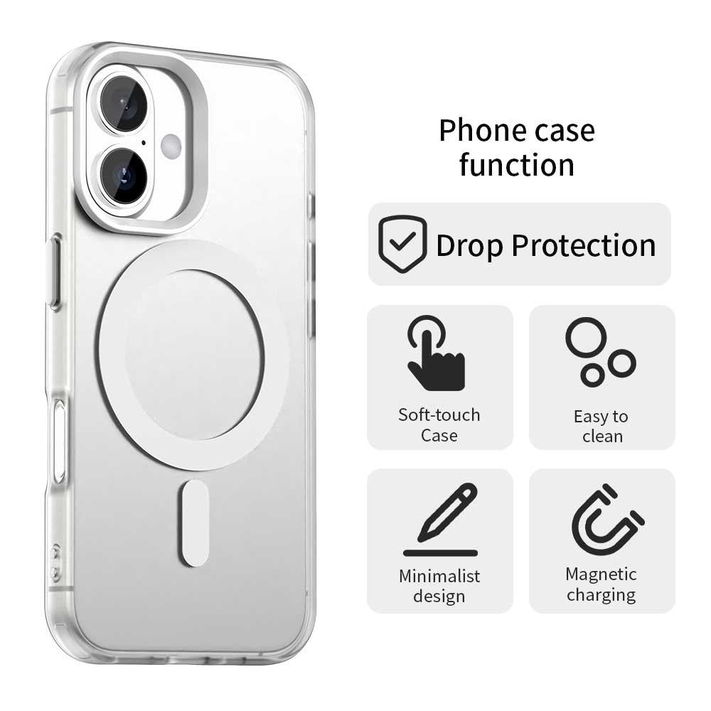 For iPhone 18 Candy Magsafe PC Hybrid TPU Phone Case - White - EDA007087731A