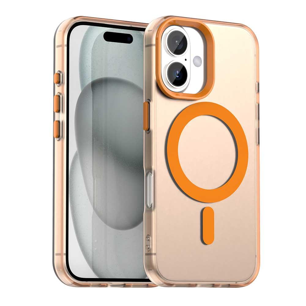 For iPhone 18 Candy Magsafe PC Hybrid TPU Phone Case - Orange - EDA007087731B