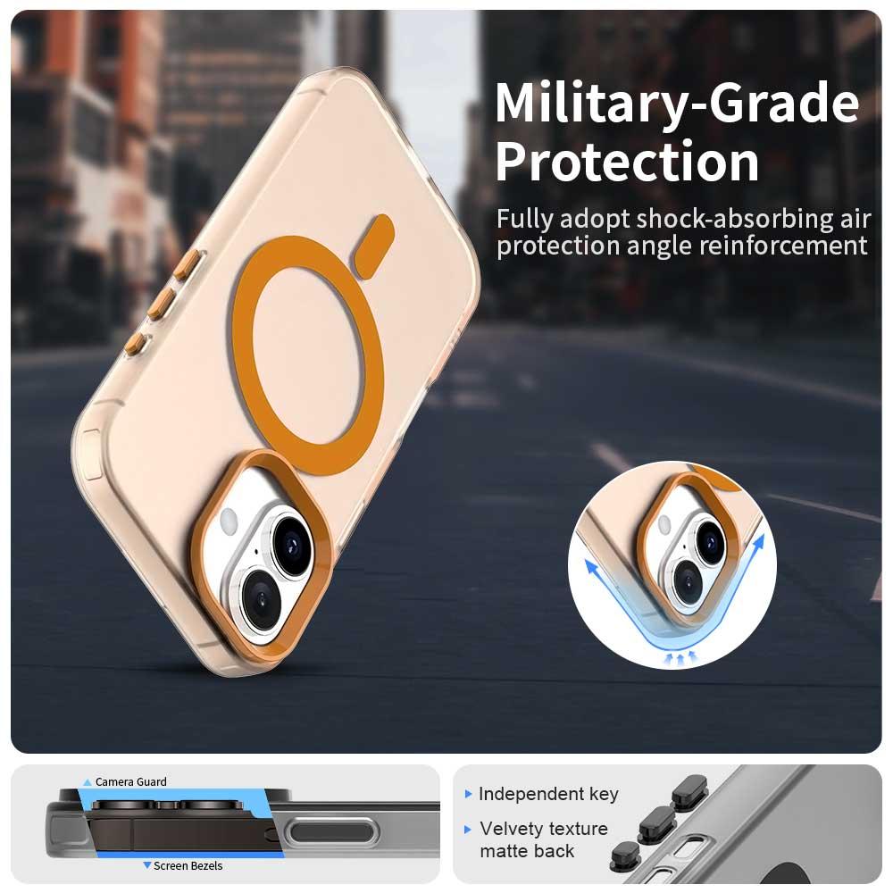 For iPhone 18 Candy Magsafe PC Hybrid TPU Phone Case - Orange - EDA007087731B