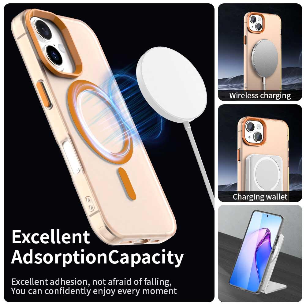 For iPhone 18 Candy Magsafe PC Hybrid TPU Phone Case - Orange - EDA007087731B