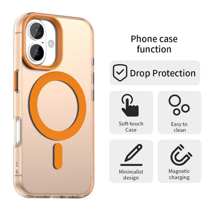 For iPhone 18 Candy Magsafe PC Hybrid TPU Phone Case - Orange - EDA007087731B