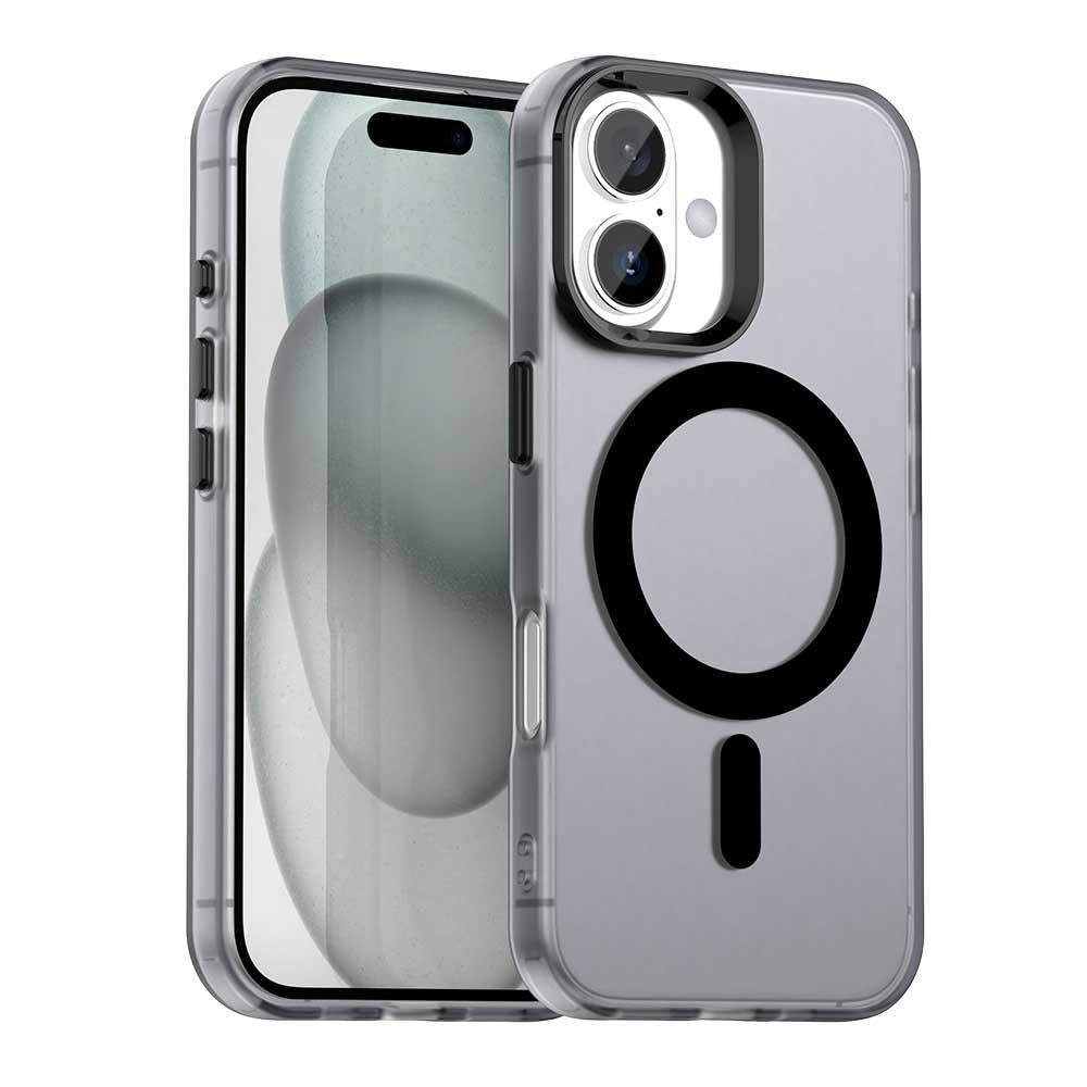 For iPhone 18 Candy Magsafe PC Hybrid TPU Phone Case - Black - EDA007087731C
