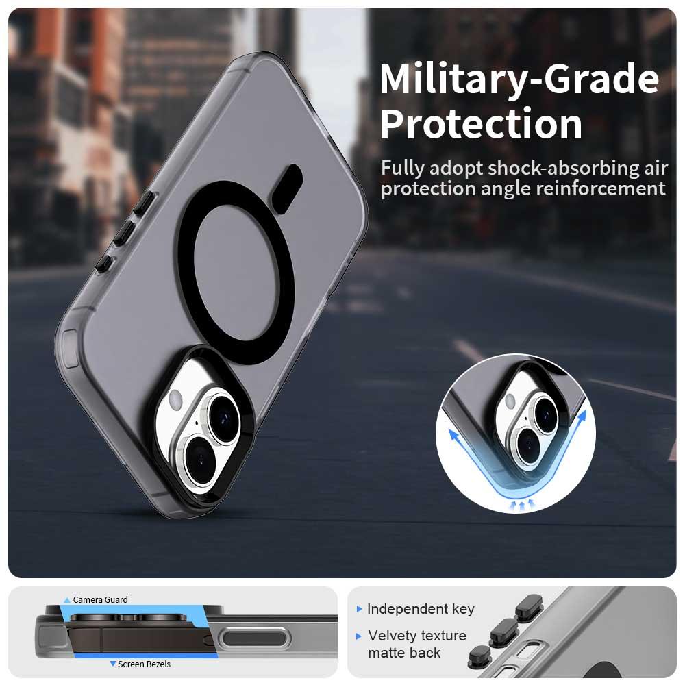 For iPhone 18 Candy Magsafe PC Hybrid TPU Phone Case - Black - EDA007087731C