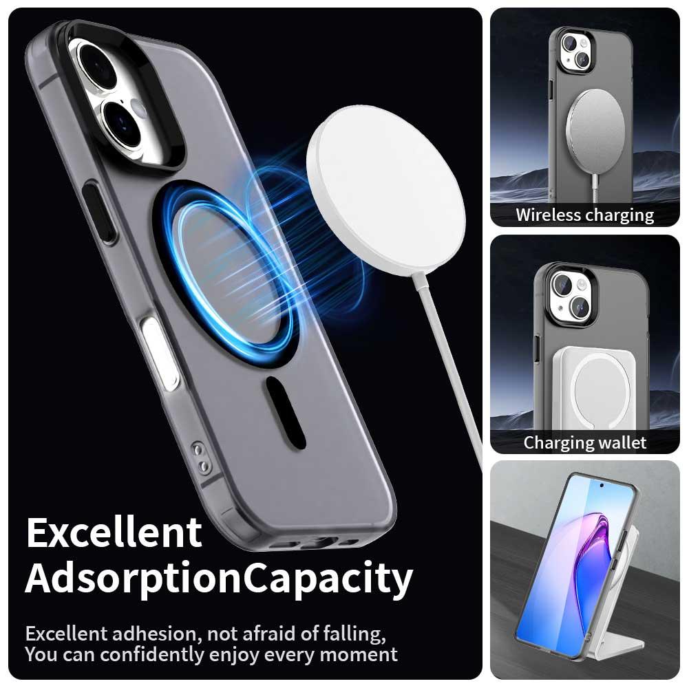 For iPhone 18 Candy Magsafe PC Hybrid TPU Phone Case - Black - EDA007087731C